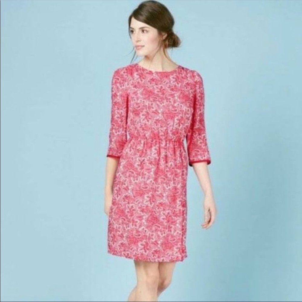 BODEN Dolly Day Dress in Red Paisley